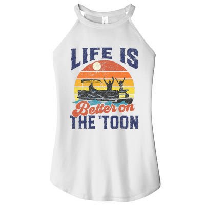 Life Is Better On The Toon Pontoon Boat Boating Women's Perfect Tri Rocker Tank