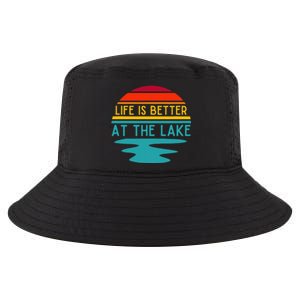 Life Is Better At The Lake Life Bum Lake Lover Pontoon Cool Comfort Performance Bucket Hat