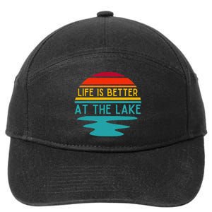 Life Is Better At The Lake Life Bum Lake Lover Pontoon 7-Panel Snapback Hat