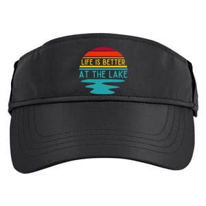 Life Is Better At The Lake Life Bum Lake Lover Pontoon Adult Drive Performance Visor