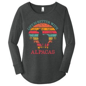 Life Is Better With Alpacas Gift For Alpaca Moms Women's Perfect Tri Tunic Long Sleeve Shirt