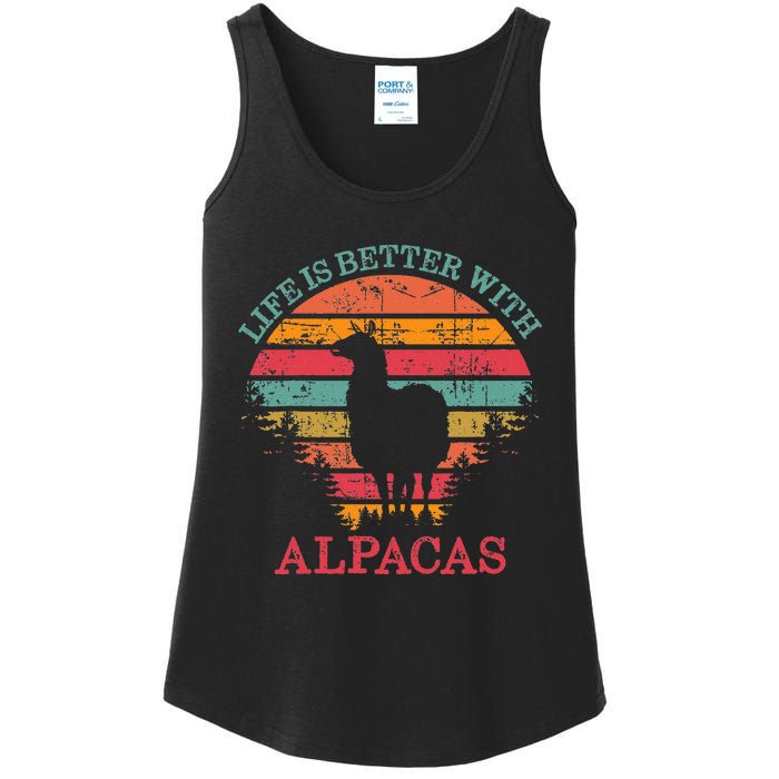 Life Is Better With Alpacas Gift For Alpaca Moms Ladies Essential Tank