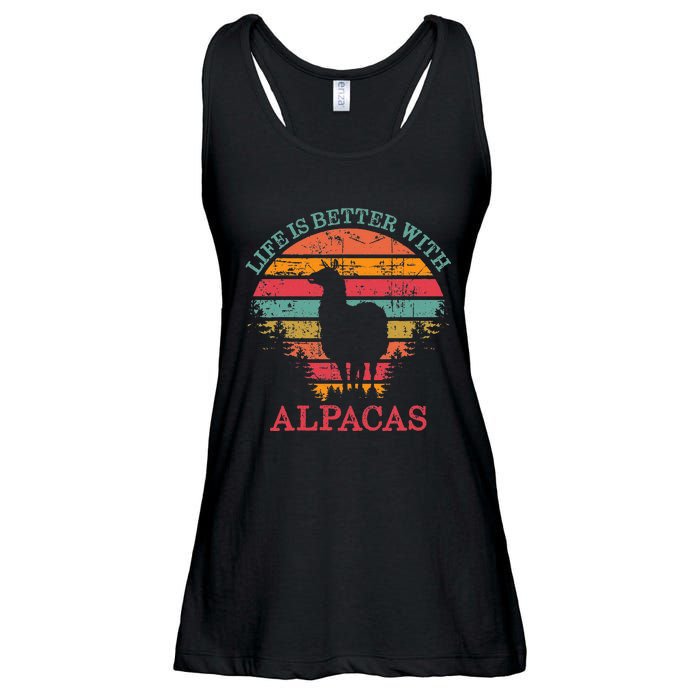 Life Is Better With Alpacas Gift For Alpaca Moms Ladies Essential Flowy Tank