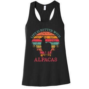 Life Is Better With Alpacas Gift For Alpaca Moms Women's Racerback Tank