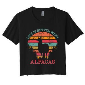 Life Is Better With Alpacas Gift For Alpaca Moms Women's Crop Top Tee