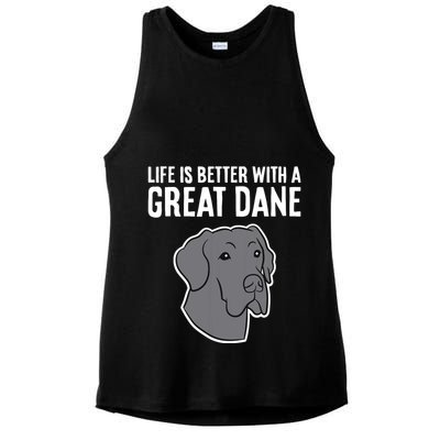 Life Is Better With A Great Dane Dog Ladies PosiCharge Tri-Blend Wicking Tank
