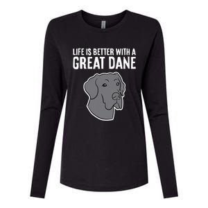 Life Is Better With A Great Dane Dog Womens Cotton Relaxed Long Sleeve T-Shirt