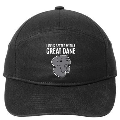 Life Is Better With A Great Dane Dog 7-Panel Snapback Hat