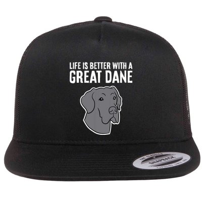 Life Is Better With A Great Dane Dog Flatbill Hat