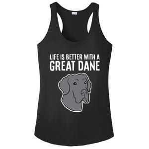 Life Is Better With A Great Dane Dog Ladies PosiCharge Competitor Racerback Tank