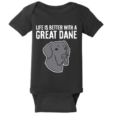 Life Is Better With A Great Dane Dog Baby Bodysuit