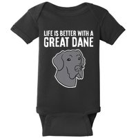 Life Is Better With A Great Dane Dog Baby Bodysuit