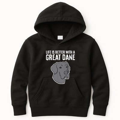 Life Is Better With A Great Dane Dog Kids Hoodie