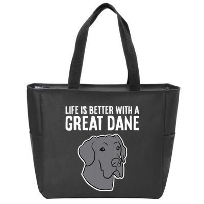 Life Is Better With A Great Dane Dog Zip Tote Bag