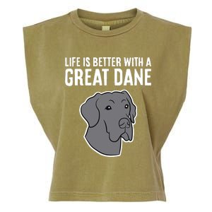 Life Is Better With A Great Dane Dog Garment-Dyed Women's Muscle Tee