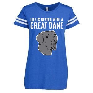 Life Is Better With A Great Dane Dog Enza Ladies Jersey Football T-Shirt