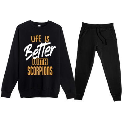 Life Is Better With Scorpions Gift Premium Crewneck Sweatsuit Set