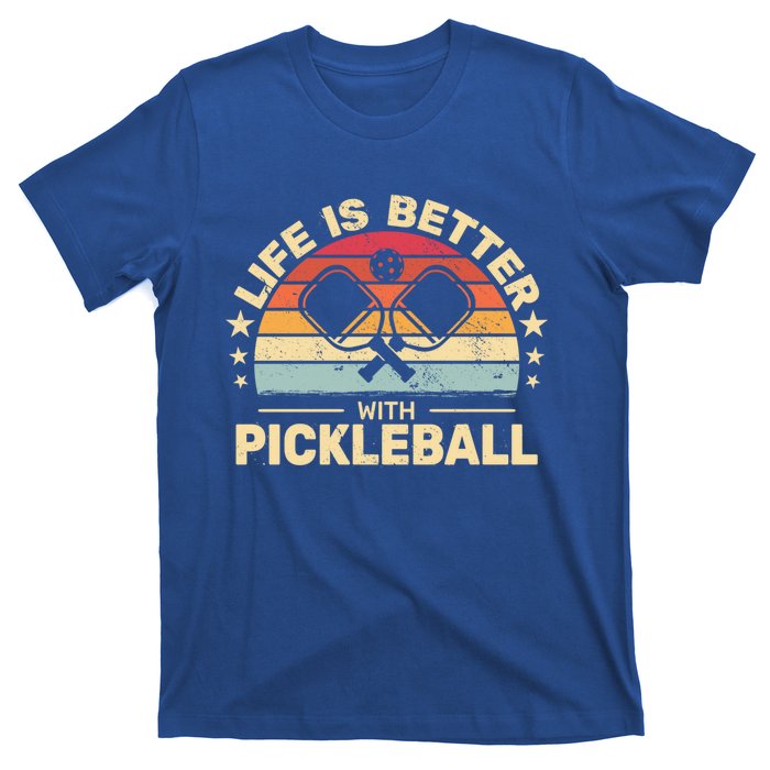 Life Is Better With Pickleball Vintage Funny Gift T-Shirt