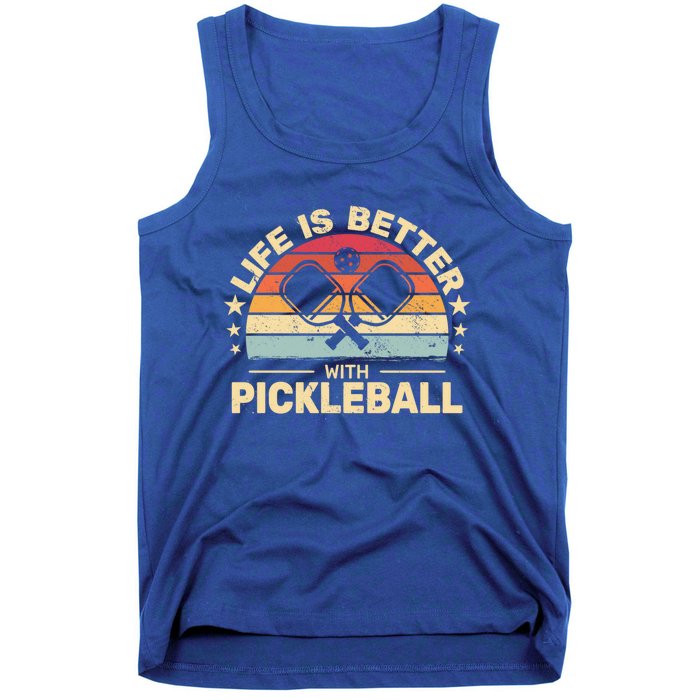 Life Is Better With Pickleball Vintage Funny Gift Tank Top