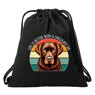 Life Is Better With A Chocolate Lab Drawstring Bag
