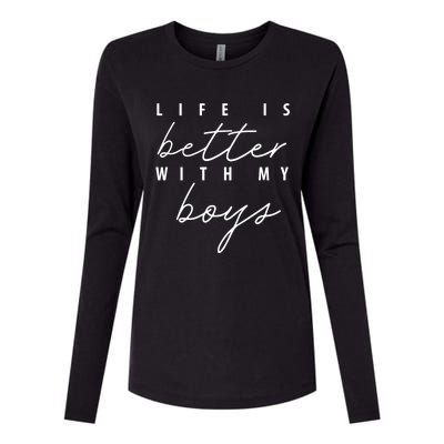 Life Is Better With My Funny Mom Gift Womens Cotton Relaxed Long Sleeve T-Shirt