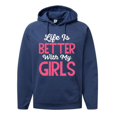 Life Is Better With My Good Loves Her Mama Meaningful Gift Performance Fleece Hoodie