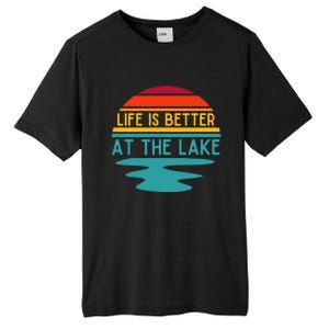 Life Is Better At The Lake Life Bum Lake Lover Pontoon Gift Tall Fusion ChromaSoft Performance T-Shirt