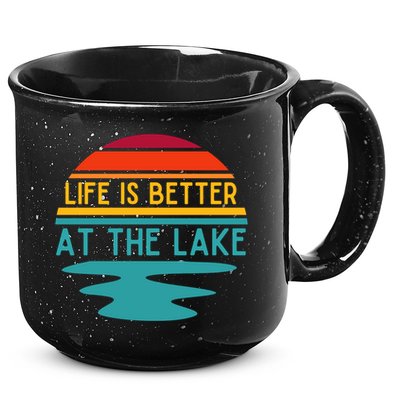 Life Is Better At The Lake Life Bum Lake Lover Pontoon Gift 15oz Campfire Ceramic Mug