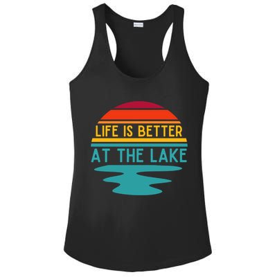 Life Is Better At The Lake Life Bum Lake Lover Pontoon Gift Ladies PosiCharge Competitor Racerback Tank