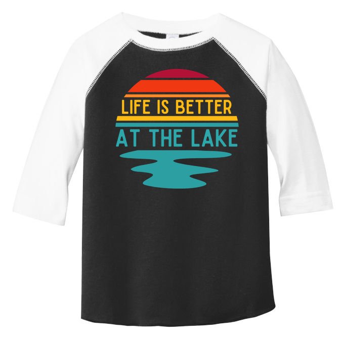 Life Is Better At The Lake Life Bum Lake Lover Pontoon Gift Toddler Fine Jersey T-Shirt