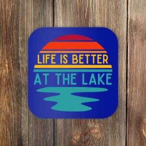 Life Is Better At The Lake Life Bum Lake Lover Pontoon Gift Coaster