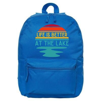Life Is Better At The Lake Life Bum Lake Lover Pontoon Gift 16 in Basic Backpack
