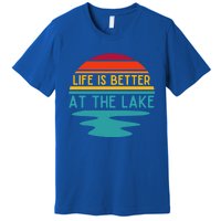 Life Is Better At The Lake Life Bum Lake Lover Pontoon Gift Premium T-Shirt