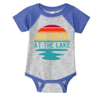 Life Is Better At The Lake Life Bum Lake Lover Pontoon Gift Infant Baby Jersey Bodysuit