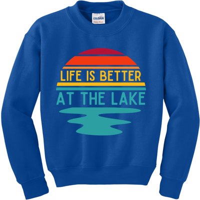 Life Is Better At The Lake Life Bum Lake Lover Pontoon Gift Kids Sweatshirt