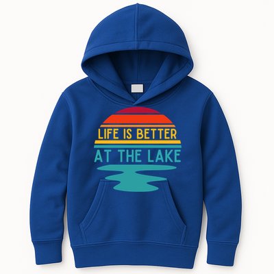 Life Is Better At The Lake Life Bum Lake Lover Pontoon Gift Kids Hoodie