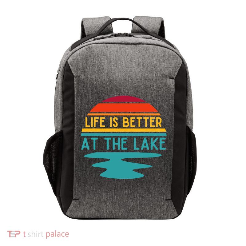 Life Is Better At The Lake Life Bum Lake Lover Pontoon Gift Vector Backpack