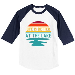 Life Is Better At The Lake Life Bum Lake Lover Pontoon Gift Baseball Sleeve Shirt