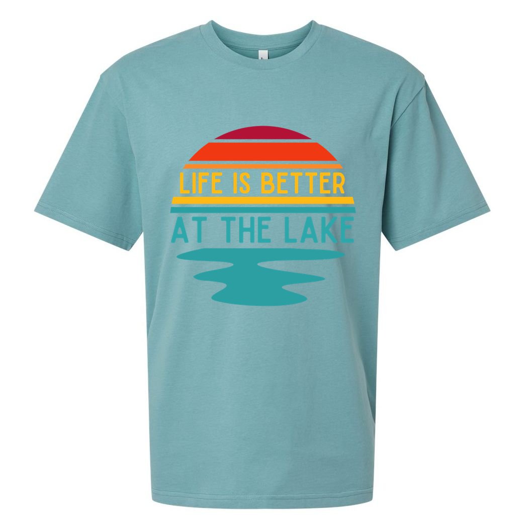 Life Is Better At The Lake Life Bum Lake Lover Pontoon Gift Sueded Cloud Jersey T-Shirt