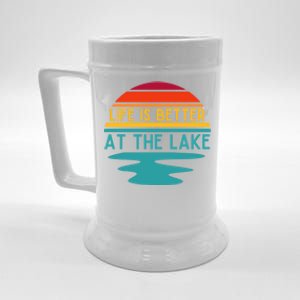 Life Is Better At The Lake Life Bum Lake Lover Pontoon Gift Beer Stein