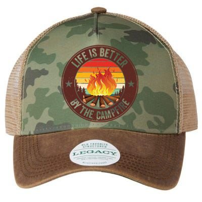 Life Is Better By The Campfire Camping Camper Outdoor Cool Gift Legacy Tie Dye Trucker Hat