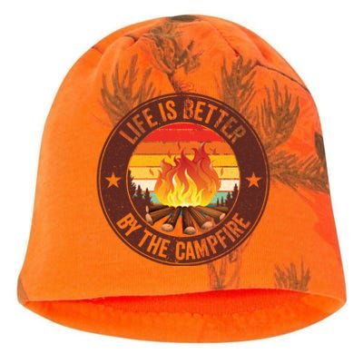 Life Is Better By The Campfire Camping Camper Outdoor Cool Gift Kati - Camo Knit Beanie