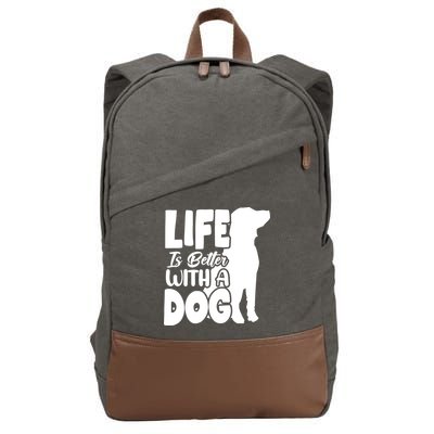 Life Is Better With A Dog Cotton Canvas Backpack