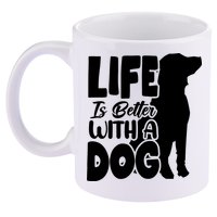 Life Is Better With A Dog 11oz C Handle Ceramic Mug