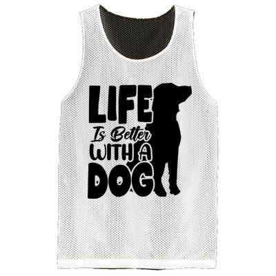 Life Is Better With A Dog Mesh Reversible Basketball Jersey Tank