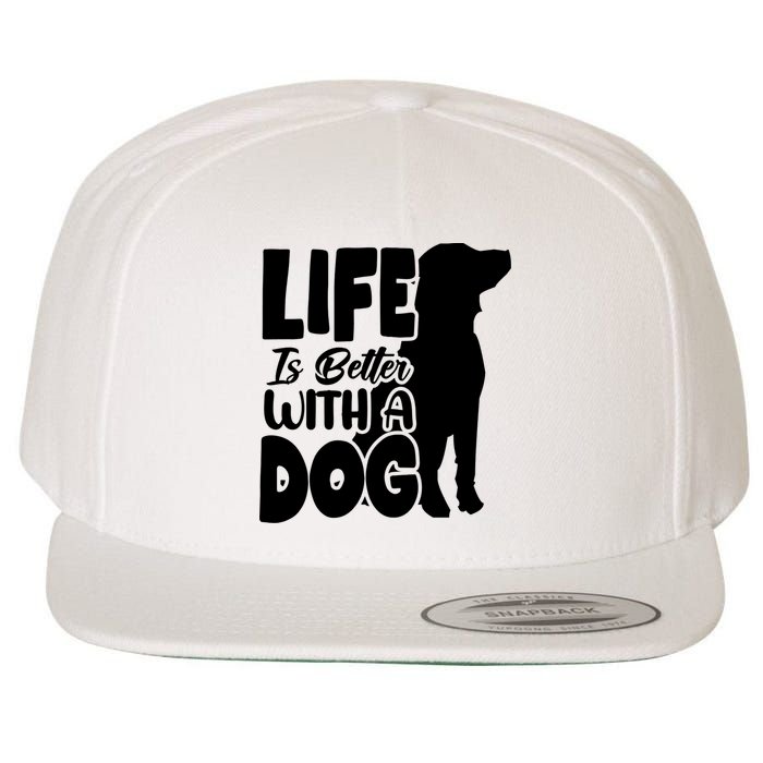 Life Is Better With A Dog Wool Snapback Cap