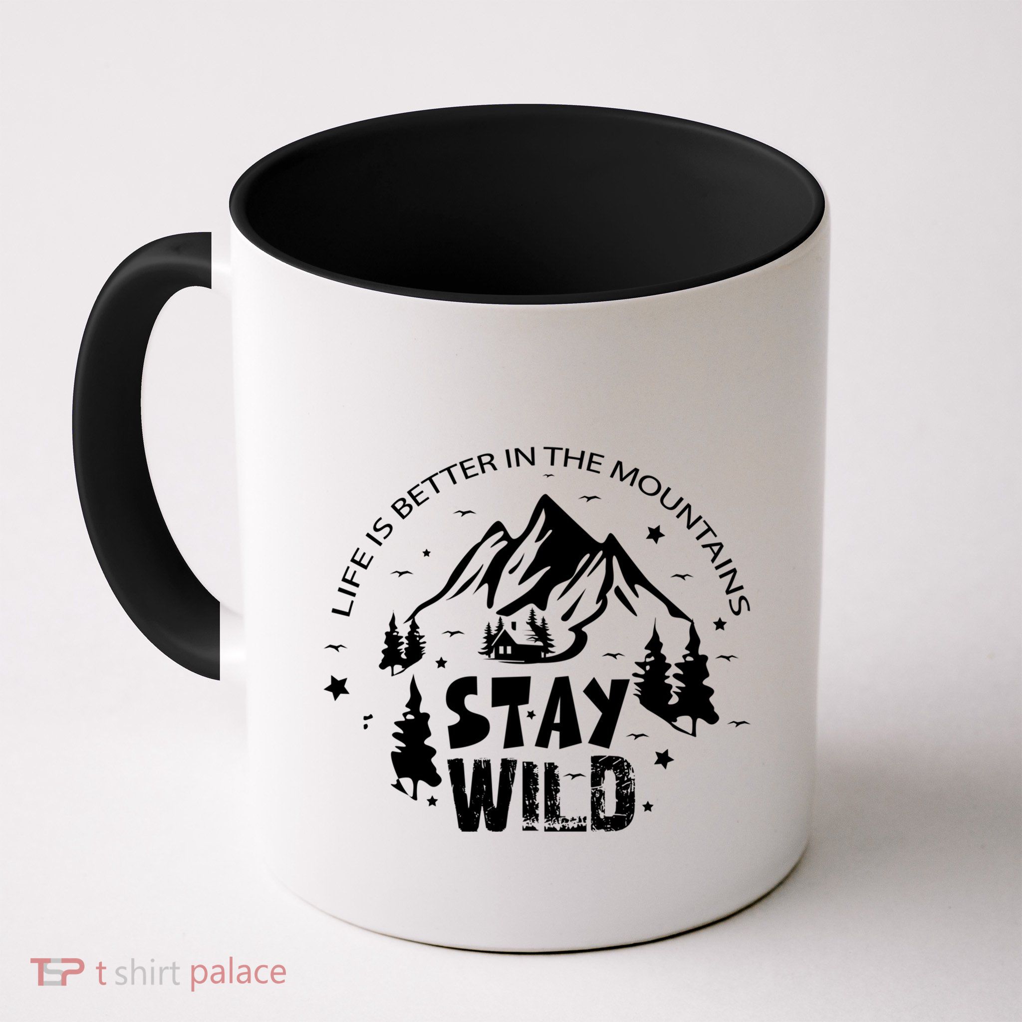 Life Is Better In Mountains Stay Wild Vintage Camping Hiking Gift Mug