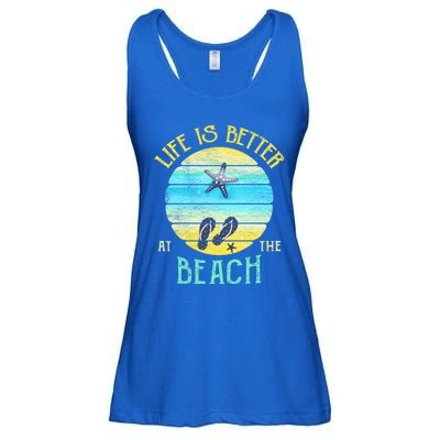 Life Is Better At The Beach Vacay Flipgiftflops Vacation Vibes Cool Gift Ladies Essential Flowy Tank