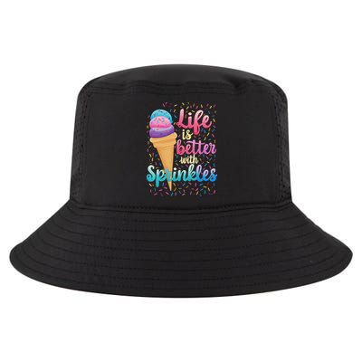 Life Is Better With Sprinkles Cute Sweet Ice Cream Summer Cool Comfort Performance Bucket Hat