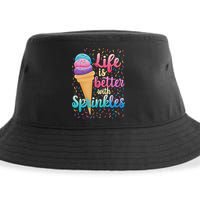 Life Is Better With Sprinkles Cute Sweet Ice Cream Summer Sustainable Bucket Hat